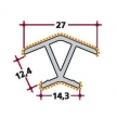 Уголок универсальный пласт. к цоколю  135° Н=120 под алюм.